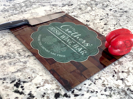 Tempered Glass Cutting Board - Irish Wine Bar – Devious Designs