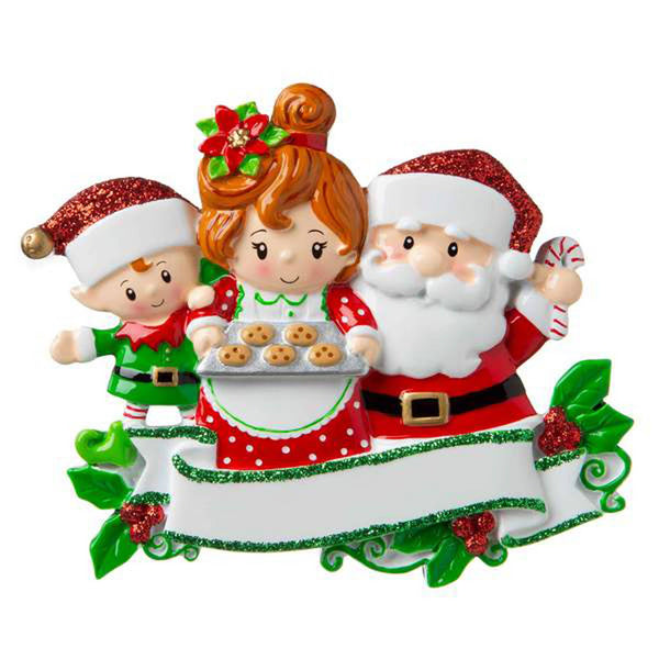 Mr. & Mrs. Claus Family Personalized Ornament