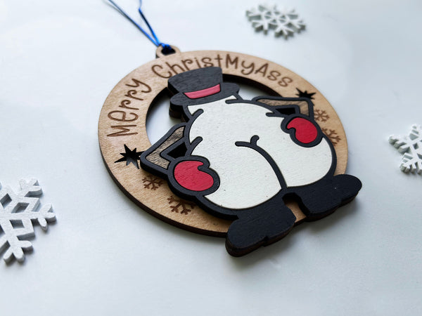 Moon Snowman Ornament