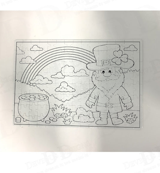St. Patrick's Day Colouring Puzzle - Rectangle Shape