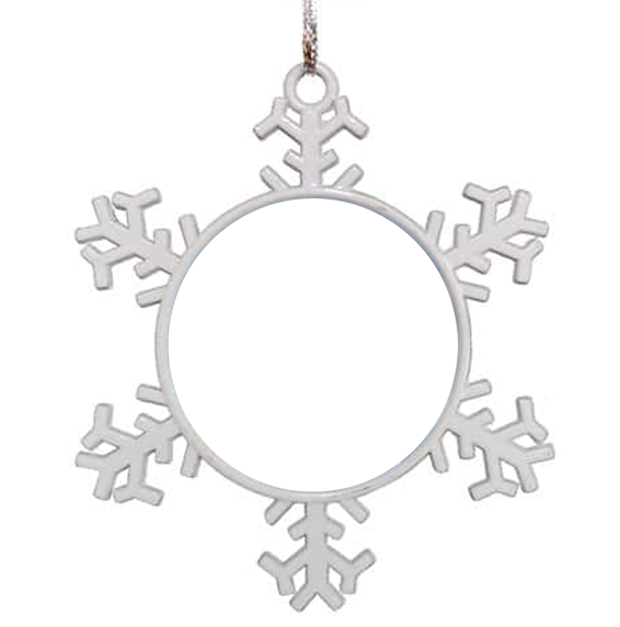 Snowflake Metal double-sided Christmas Ornament - Baby's 1st Christmas