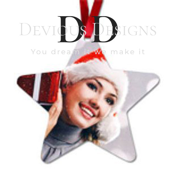 Star Aluminum double-sided Christmas Ornament